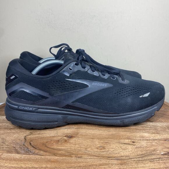 Brooks Ghost 15 Black Ebony Mens Size 12.5 Wide Running Shoes 1103932E020 - Picture 1 of 12